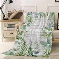 thumbnail image 2 of Eucalyptus Leaves Flannel Blanket for Bed, Summer Pastoral Botanical Gray Wooden Soft Cozy Warm Couch Throw Blanket, Lightweight Fluffy Plush Bedding Blankets for Sofa Decor All Season 31.5"x47", 2 of 7