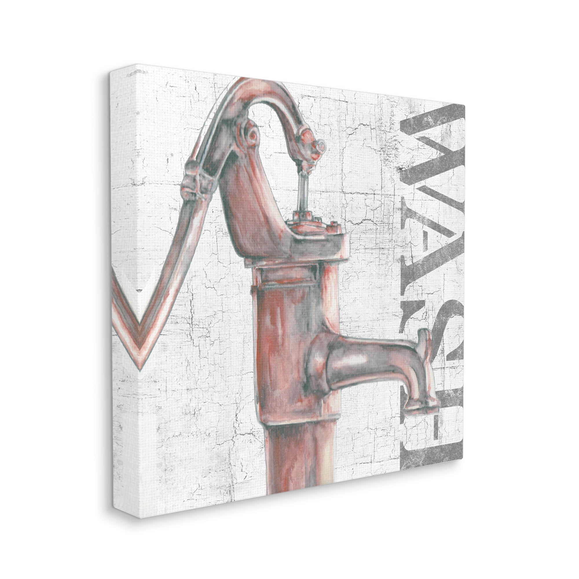 Stupell Industries Rustic Wash Spicket Typography Painting Gallery Wrapped Canvas Art Print Wall Art, 17 x 17