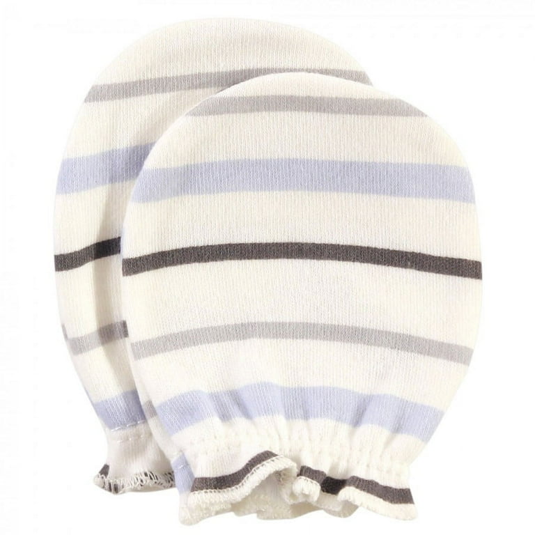 Hudson Baby Infant Boy Cotton Scratch Mittens, Royal Safari