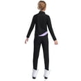 thumbnail image 2 of Miutii Kids Girl's Dance Workout Zipper Jacket and Gymnastics Leggings Pant Set Figure Skating Training Suit Light Purple 6, 2 of 6
