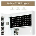 thumbnail image 5 of Modern Jewelry Armoire for Women, 53.5” Full Length Mirror & 12 LEDs, Wall/Door Mounted Organizer with Large Storage, White, 5 of 5