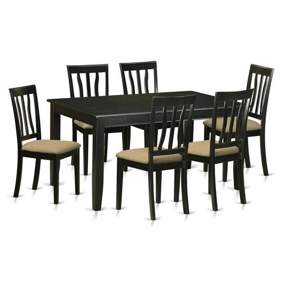 Pemberly Row 7-piece Traditional Wood Dinette Set in Black