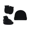 thumbnail image 1 of Clearance! Baberdicy Newborn Hat Gloves Foot Set Three Piece Multi Color Set Black, 1 of 4