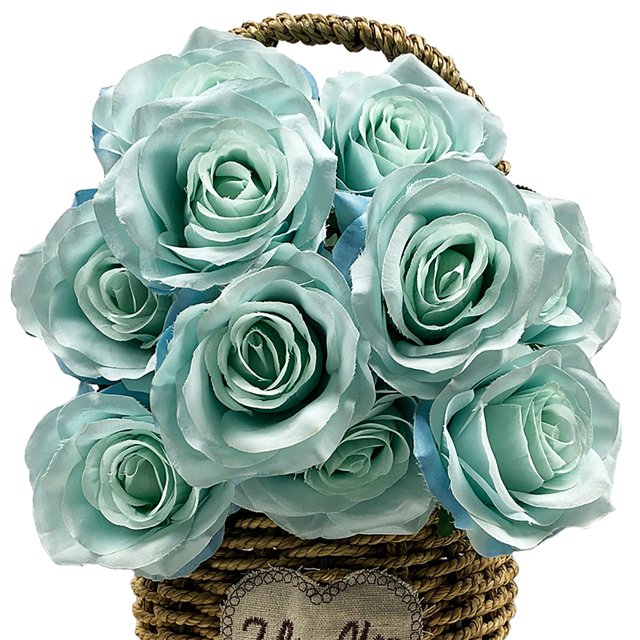 Artificial Flowers 10 Heads Silk Rose Simulation Roses Bride Bouquet Floral Home Office Party Wedding Decoration Heads
