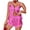 Rose Red Leopard, variant on Satin Silk Pajamas Set Sexy Tie Open Front Lingerie Pjs Lace Trim Cami Tops and Shorts Sleepwear
