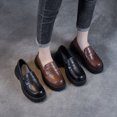 thumbnail image 4 of 2022 Primavera Nuevos Zapatos Individuales Para Mujer Niña Japonesa Pisos De Trabajo Zapatos Mocasines De Plataforma De Alta Calidad De Cuero De Vaca Genuino, 4 of 5