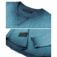 thumbnail image 3 of ZIMEGO Men's Long Sleeve Vintage Garment Oil Wash Color Dyed Crew Neck Hip Hop Hipster T-Shirt with Curved Hemline, 3 of 6