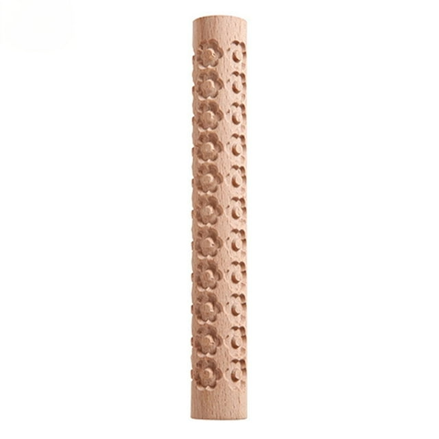 WHEANG Wooden Rolling Pin With Delicate Flower Patterns A New Choice For Pasta Rollers