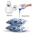 thumbnail image 6 of Waterproof Outdoor Throw Pillows with Inserts 12"x20" Set of 2, Blue Poppy Soft Decorative Pillowcases for Couch Bedroom, Botanical Flowers Spring Garden Pillow Covers for Sofa Living Room, 6 of 8
