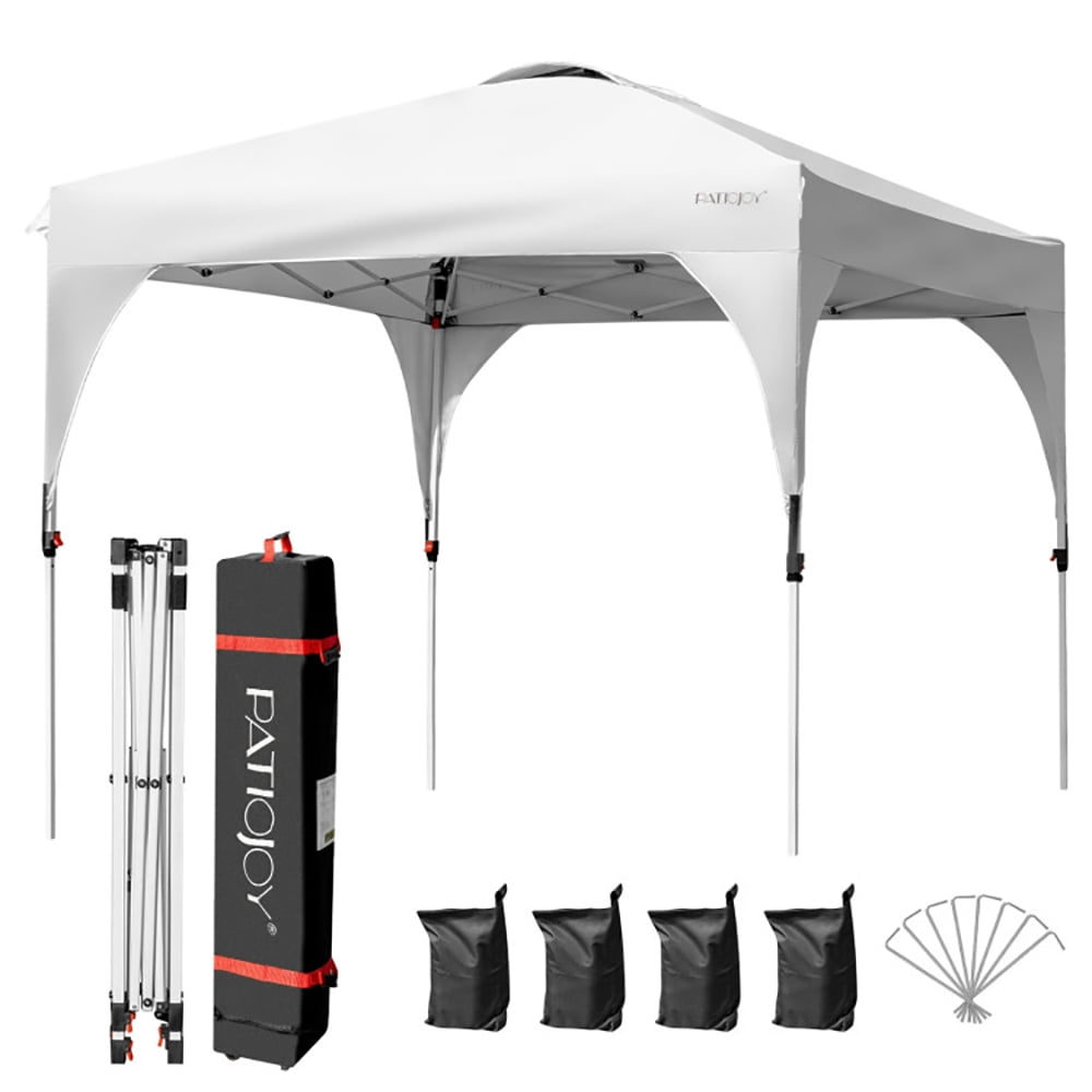 Aimee Lii 10 x 10 Feet Outdoor Pop-up Camping Canopy Tent with Roller Bag, Backyard Canopy Gazebo, White Aimee Lii 10 x 10 Feet Outdoor Pop-up Camping Canopy Tent with Roller Bag, Backyard Canopy Gazebo, White