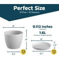 thumbnail image 2 of White 6-Inch Plant Pots with Drainage & Saucers 12 Pack, Indoor & Outdoor Planters for Houseplants, Herbs, and Flowers, Durable & Weatherproof Material, Stackable, Lightweight, Minimalist Design, 2 of 4