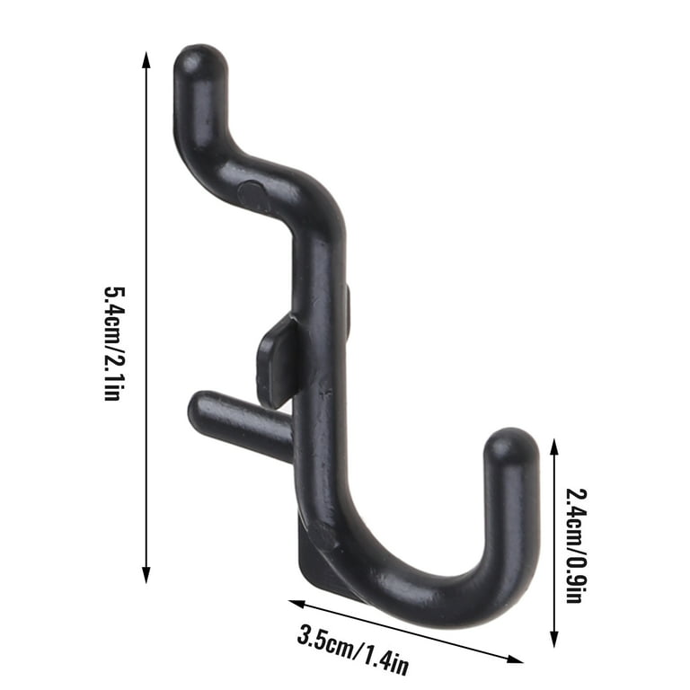 FAIOIN 50 Pcs/100 Pcs Black Pegboard J Style Hooks Heavy Duty Plastic J  Shape Peg Hook Peg Board Tool Organizer Wear-resistant 