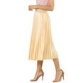 thumbnail image 4 of MODA NOVA Junior's Elastic Waist Party Metallic Accordion Pleated Midi Skirt, 4 of 5