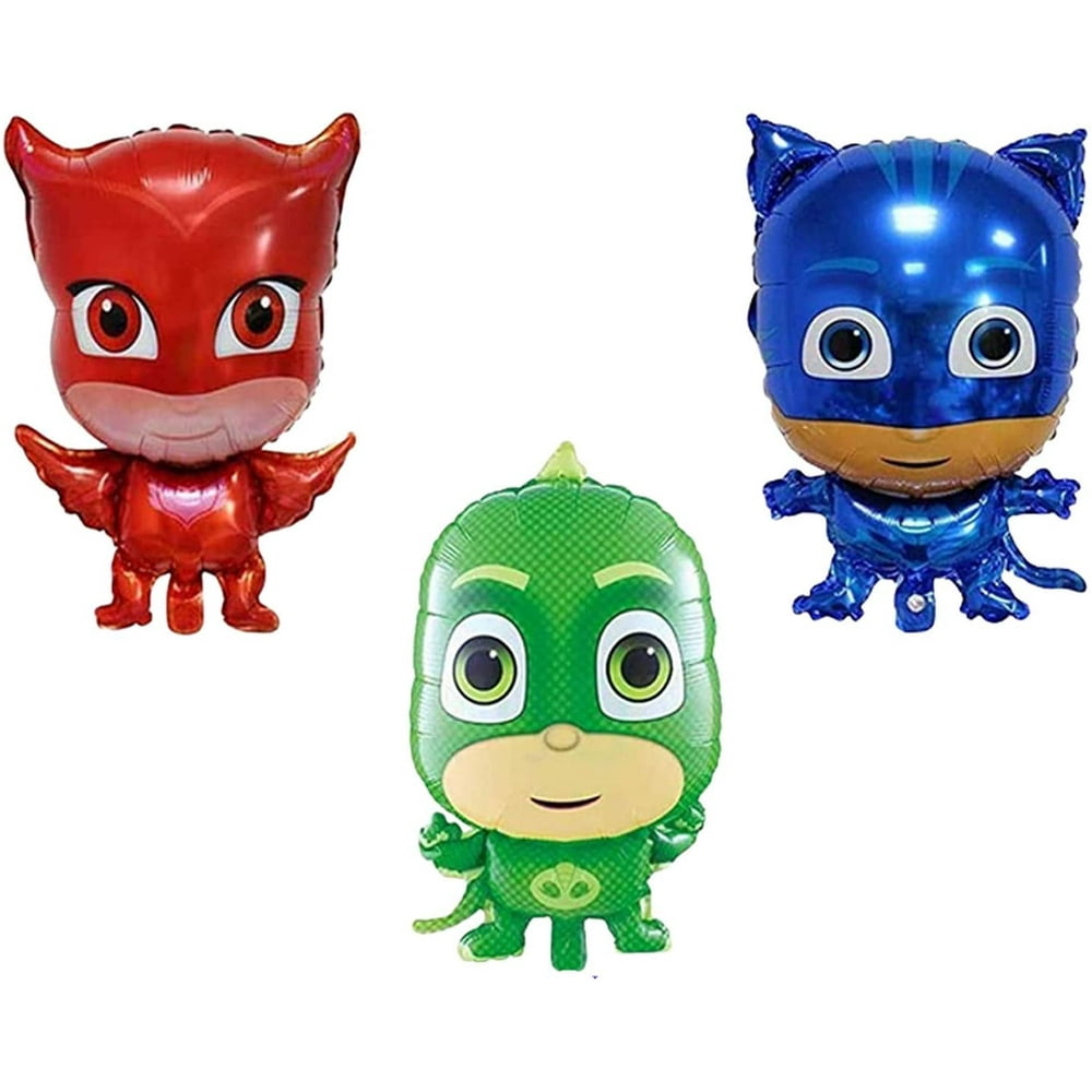 3 Set PJ Mask Character Balloons - Catboy, Gekko & Owlette - Children's ...