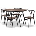 thumbnail image 7 of Baxton Studio Ciara Modern and Contemporary Walnut Finished Wood and Black Metal 5-Piece Dining Set, 7 of 7