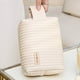 thumbnail image 5 of Bolsa grande para cosméticos con cremallera y asa para viajes y artículos de tocador Organizador de maquillaje de cuero sintético beige, 5 of 8