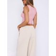 thumbnail image 6 of Women'S Sleeveless Square Neck Tank Top Double Layer Basic Crop Tops Summer Workout Casual Tops Pink S, 6 of 7