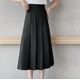 thumbnail image 1 of ICHUANYI Clearance Fashion Women Pleated A-Line Skirt Anti-Burnout Solid High Waist Short Skirt(Black, S) ICHUANYI WER2023081108583, 1 of 9