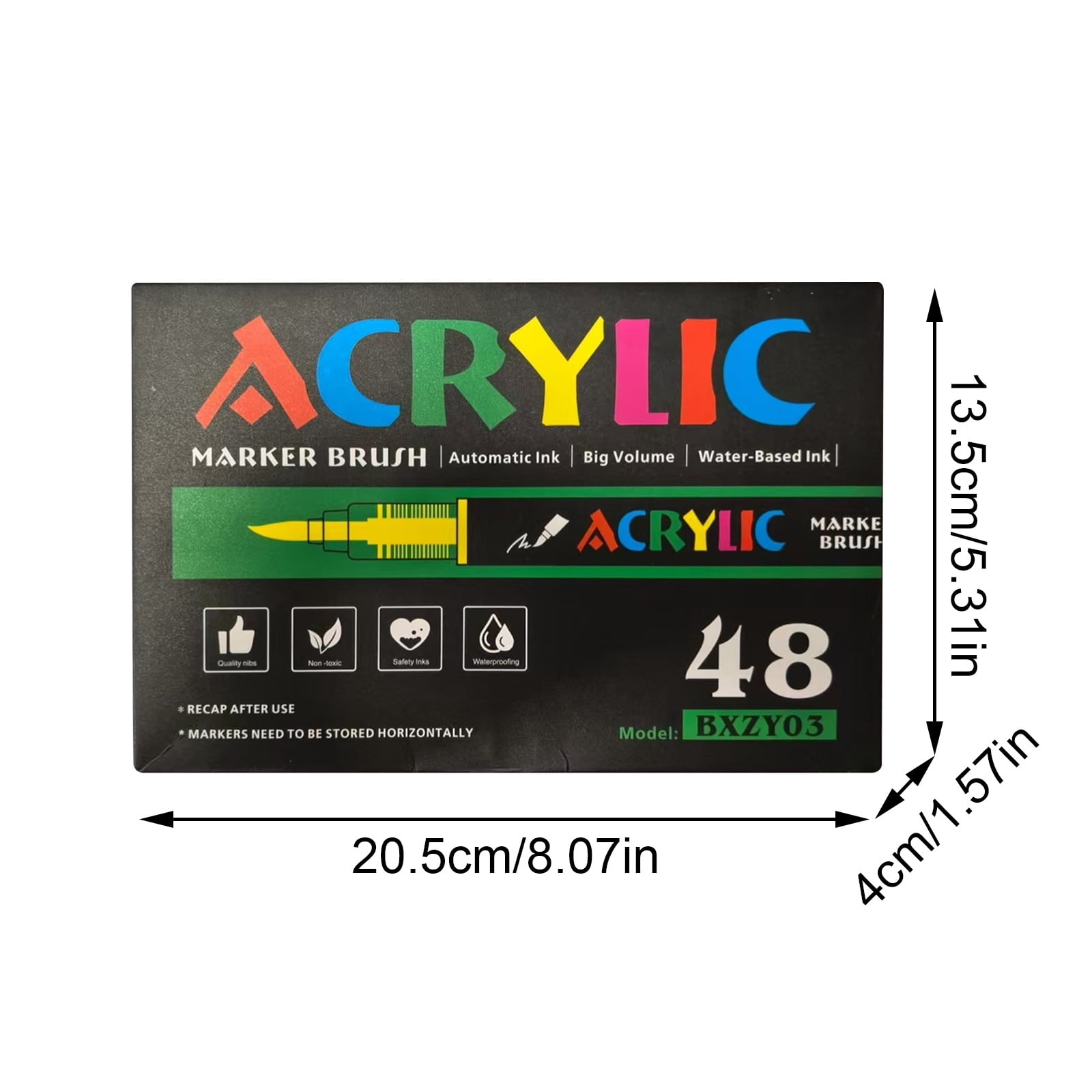 Straight Liquid Acrylic Marker Pen 12/24/36/48/60/80/120 Color Soft Head Student Art DIY Hand-painted Drawing Doodle Pen 10ml