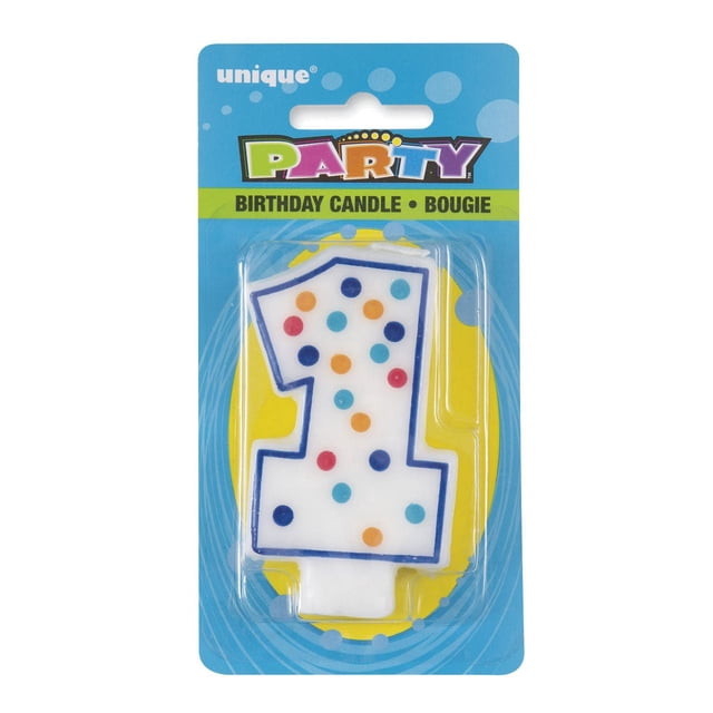 Unique Industries' Polka Dot Number "1" Birthday Candle