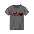 thumbnail image 2 of Anbech Plus Size Women Shirt Love Heart Crewneck Tshirt Short Sleeve Oversized Graphic Sweet Top, 2 of 5
