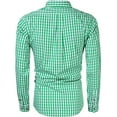 thumbnail image 4 of German Bavarian Oktoberfest Stylish Long Sleeve Classical Shirt Casual Plaid Dress Shirt Checkered Button Down Shirts Green S, 4 of 7
