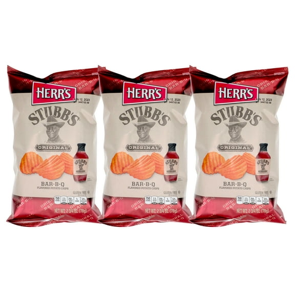 Herr’s Stubbs Original Bar-B-Q Potato Chips (2.75 oz., Pack of 3)