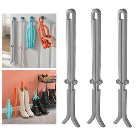 

Stand Holder Boot Shoe Stretcher Boot Support Foldable Womens Shaper for Short Long Support Keeper Organizer Gray