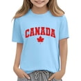 thumbnail image 4 of Xdegoge Kids Boys Girls Canada Maple Leaf Graphic T Shirt Short Sleeve Crewneck Casual Basic Tops Children Breathable Summer Playwear Active Clothes Vacation Outfits, 4 of 6