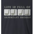 thumbnail image 2 of 9 Crowns Men's Unisex Graphic Tee Golf Choices Funny T-shirt (Large, GolfChoices-Navy), 2 of 3