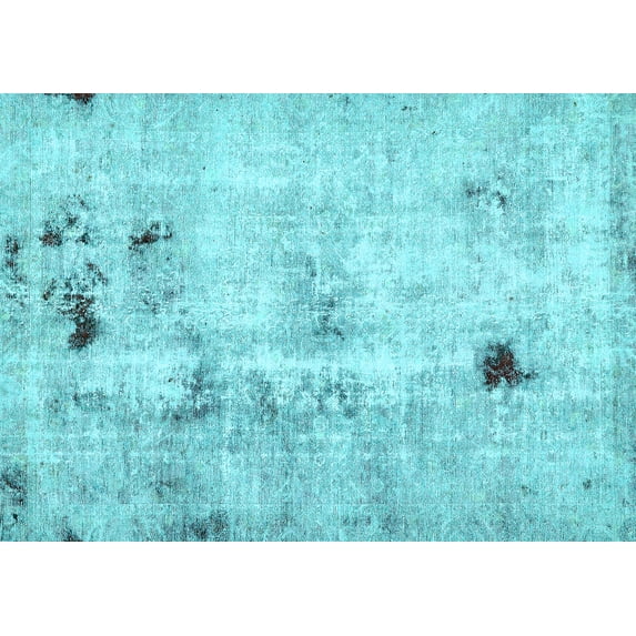 Ahgly Company Indoor Rectangle Solid Light Blue Modern Area Rugs, 5' x 7'