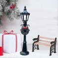 thumbnail image 2 of 2Pcs Miniature Christmas Street Lamp Post Park Bench Seat Mini Street Light Model Dollhouse Xmas Village Pathway Fairy Garden Accessories, 2 of 5
