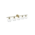 thumbnail image 2 of Living District Collier 5 Light Satin Gold And Clear Glass Wall Sconce, 2 of 8