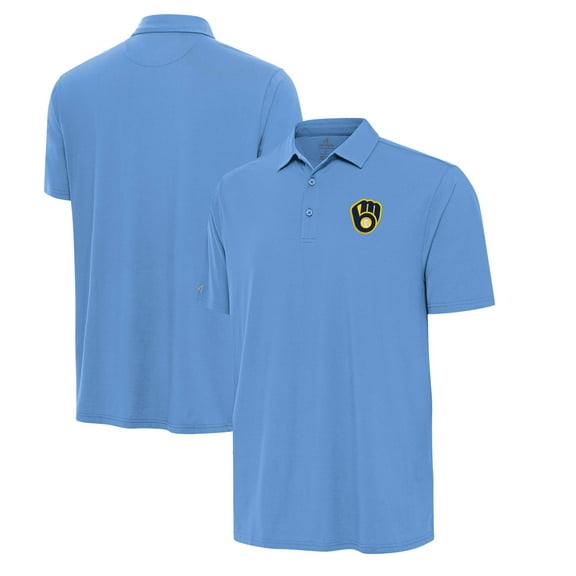Men's Antigua  Powder Blue Milwaukee Brewers Era Polo