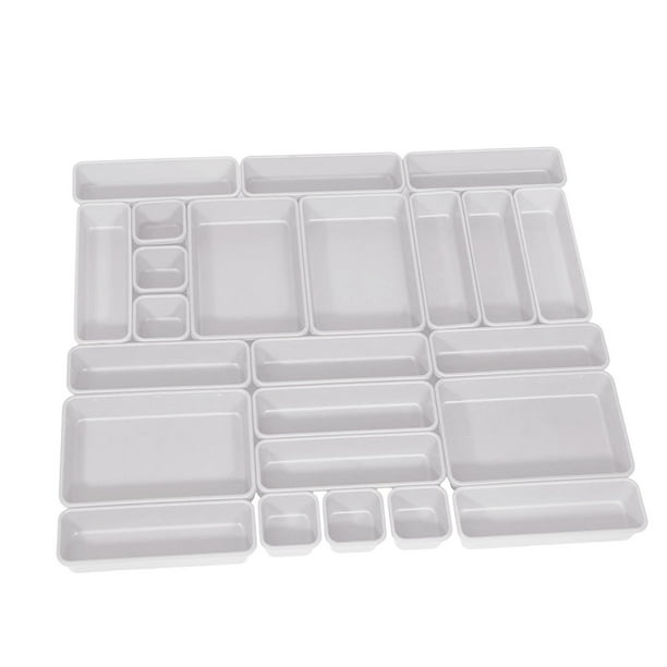 Organizador de cajones de 24 piezas, práctico y multifunción, separador estable de adornos para Blanco