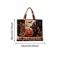 thumbnail image 3 of Halloween Bags Treat/Duffle Zipper Pumpkin Ghost Graphics Print Casual Travel Tote, 3 of 6