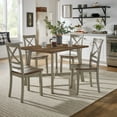 thumbnail image 2 of Weston Home Valence 47.5" 4 - Person X-base Trestle Dining Set, Antique Grey, Rustic Oak Finish, 2 of 11