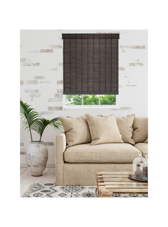 Simple Elegance by Ben&Jonah Cordless Bamboo Roller Shades 33"L x 72"W - Coffee