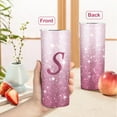 thumbnail image 4 of Initial S Tumbler Cup Gifts, Monogrammed Gifts for Women, Personalized Tumblers with Lids and Straws for Women 20oz, Personalized Gifts for Girls Women Mom Teacher Birthday Wedding Graduation, S-Pink, 4 of 6