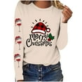 thumbnail image 2 of Babysbule Christmas Sweatshirt for Women Fashion Women's Christmas Printed T-shirt Long Sleeves Blouse Round Neck Casual Tops Sweatshirt, 2 of 4