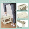 thumbnail image 3 of Uxcell Taburete de paso plegable de 9" para adultos, capacidad de 132lbs, taburete antideslizante con mango, taburete pequeño blanco, 3 of 7