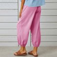 thumbnail image 5 of AOOCHASLIY Fashion Women Summer Casual Loose Cotton and Linen Pocket Solid Long Trousers Pants, 5 of 8