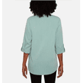 thumbnail image 2 of Mario Serrani Womens Shirt Green Long Sleeve Button-Front V-Neck Relaxed Fit XL, 2 of 4