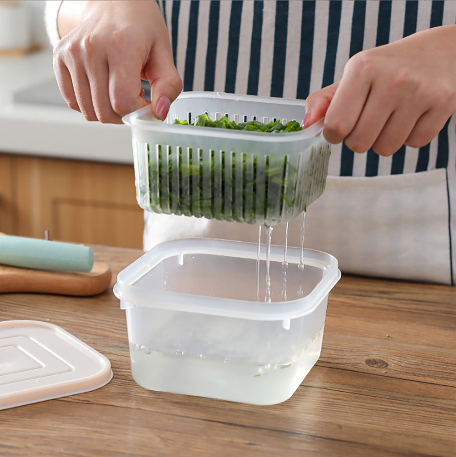 Clearance!Egooesam Tupperware Sets With Lids,Food Storage Container With Cover Sealed Compartment Dripping Transparent Kitchen Supplies,Clearance Sale