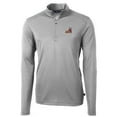 thumbnail image 2 of Men's Cutter & Buck Gray Arizona State Sun Devils Team Big & Tall Virtue Eco Pique Recycled Quarter-Zip Pullover Top, 2 of 3
