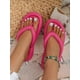 thumbnail image 4 of 1 Pair Summer Eva Pool Flip Flops Woman Clip Toe Soft Women Minimalist Toe Post Flat Sandals Funky Hot Pink Thong Slippers, 4 of 5
