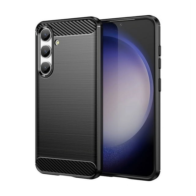 PANDACO Black Brushed Metal Case for Samsung Galaxy S24