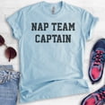 thumbnail image 2 of Nap Team Captain T-shirt, Unisex Women's Men's Shirt, Lazy T-shirt, Napping Shirt, Nap Shirt, Heather Light Blue, Medium, 2 of 6