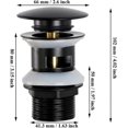 thumbnail image 2 of Black Sink Waste Basin, Chrome Pop Up Waste Large Area, Automatic Pop Up With Overflow Drain, Copper Pop Up Spring Stopper Basin Sink Compatible With, 2 of 5