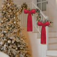 thumbnail image 6 of Velvet Large Christmas Bows for Staircase Garland Wreath, 17in x 8.7in Vintage Ribbon Bows for Xmas Tree Holiday Indoor Outdoor Decorations, 1PCS Red, 6 of 7